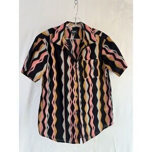 Billabong Sundays Button Up Shirt Aztec Retro Vibes Medium